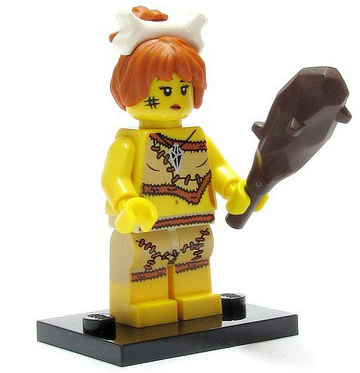 LEGO col05-5 Cave Woman, Series 5 (Complete Set with Stand and Accessories)