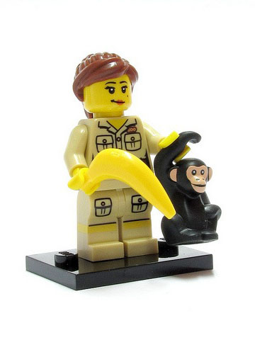 LEGO col05-7 Zookeeper, Series 5 (Complete Set with Stand and Accessories)