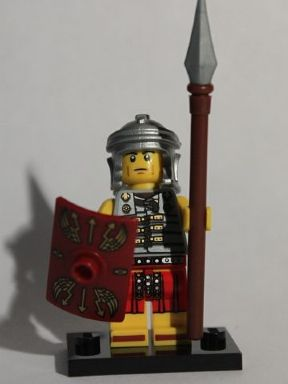 LEGO col06-10 Roman Soldier, Series 6 (Complete Set with Stand and Accessories)