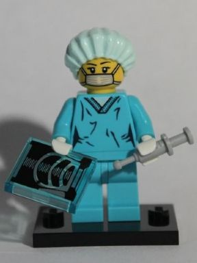 LEGO col06-11 Surgeon, Series 6 (Complete Set with Stand and Accessories)