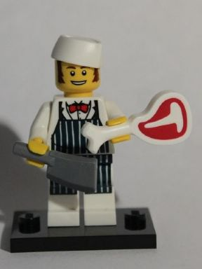 LEGO col06-14 Butcher, Series 6 (Complete Set with Stand and Accessories)