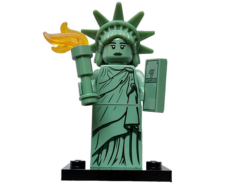 LEGO col06-4 Lady Liberty, Series 6 (Complete Set with Stand and Accessories)