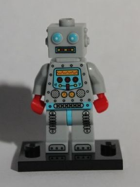 LEGO col06-7 Clockwork Robot, Series 6 (Complete Set with Stand and Accessories)