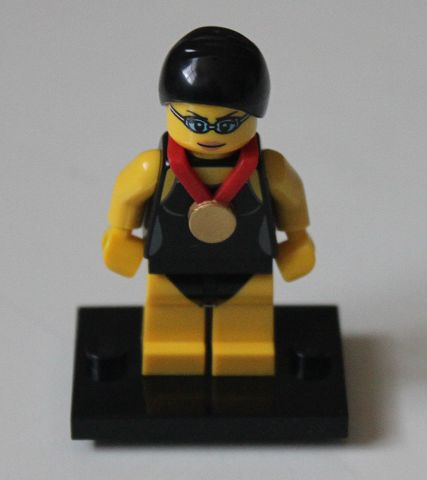 LEGO col07 Swimming Champion, Series 7 (Complete Set with Stand and Accessories)