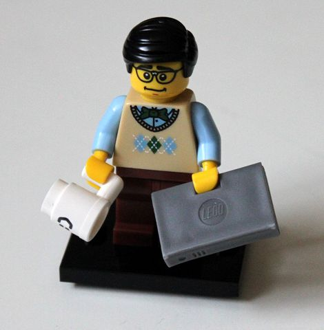 LEGO col07-12 Computer Programmer, Series 7 (Complete Set with Stand and Accessories)