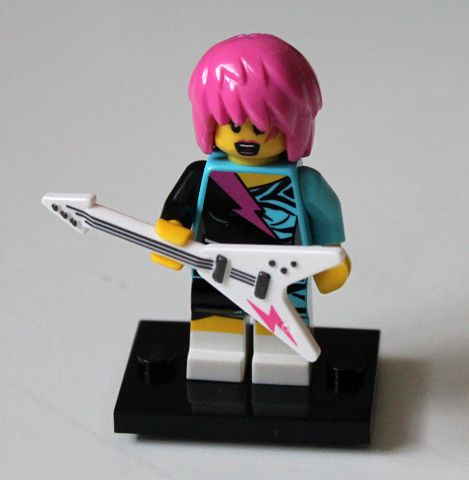 LEGO col07-15 Rocker Girl, Series 7 (Complete Set with Stand and Accessories)