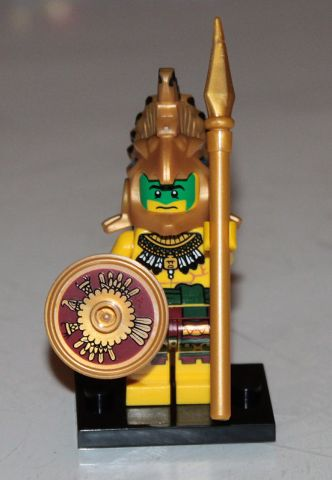 LEGO col07-2 Aztec Warrior, Series 7 (Complete Set with Stand and Accessories)