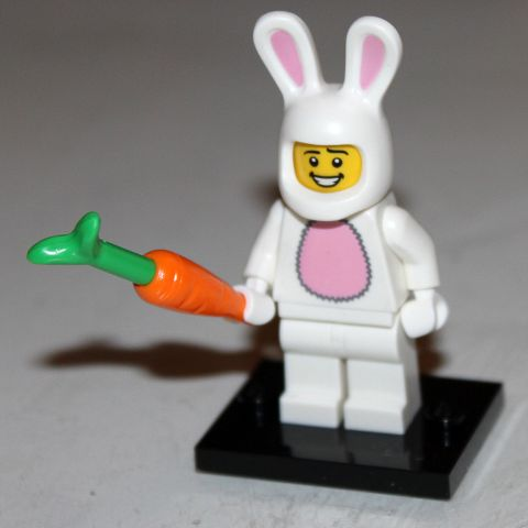 LEGO col07-3 Bunny Suit Guy, Series 7 (Complete Set with Stand and Accessories)