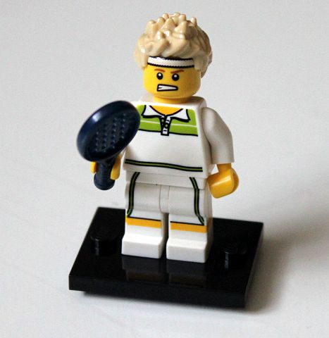 LEGO col07-9 Tennis Ace, Series 7 (Complete Set with Stand and Accessories)