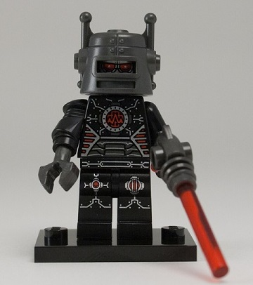 LEGO col08 Evil Robot, Series 8 (Complete Set with Stand and Accessories)