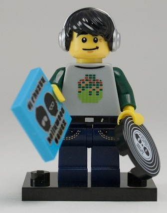 LEGO col08-12 DJ, Series 8 (Complete Set with Stand and Accessories)