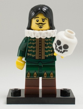 LEGO col08-14 Thespian / Actor, Series 8 (Complete Set with Stand and Accessories)