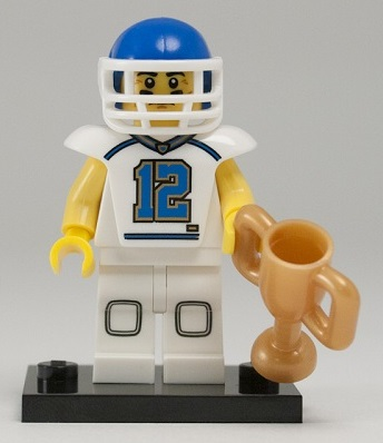 LEGO col08-5 Football Player, Series 8 (Complete Set with Stand and Accessories)