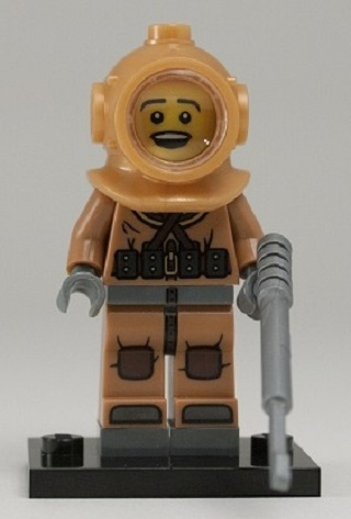 LEGO col08-6 Diver, Series 8 (Complete Set with Stand and Accessories)