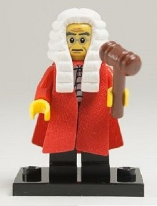 LEGO col09-10 Judge, Series 9 (Complete Set with Stand and Accessories)