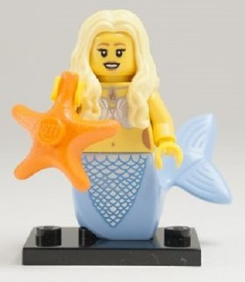 LEGO col09-12 Mermaid, Series 9 (Complete Set with Stand and Accessories)