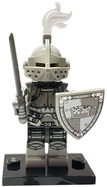LEGO col09-4 Heroic Knight, Series 9 (Complete Set with Stand and Accessories)