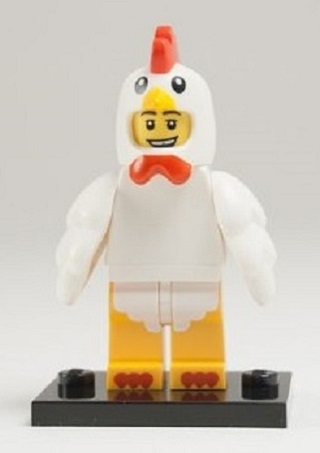 LEGO col09-7 Chicken Suit Guy, Series 9 (Complete Set with Stand and Accessories)
