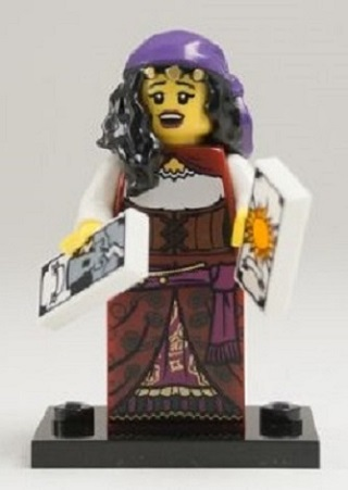 LEGO col09-9 Fortune Teller, Series 9 (Complete Set with Stand and Accessories)