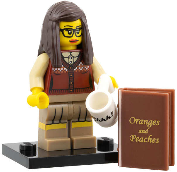 LEGO col10 Librarian, Series 10 (Complete Set with Stand and Accessories)