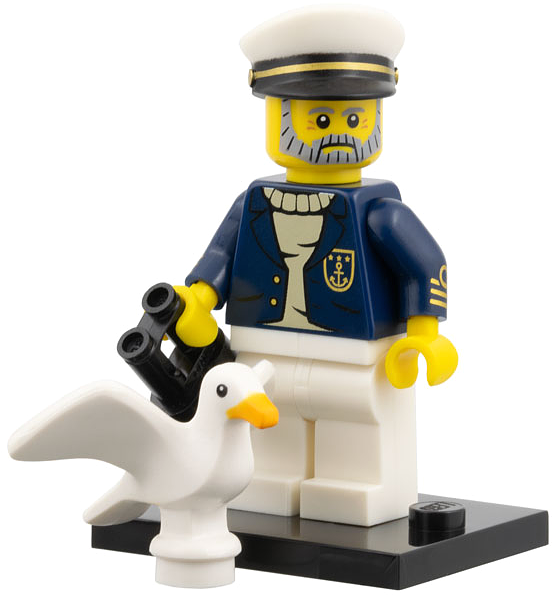 LEGO col10-10 Sea Captain, Series 10 (Complete Set with Stand and Accessories)