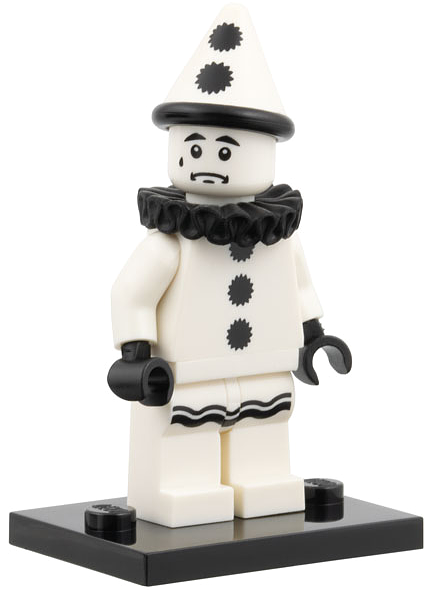 LEGO col10-11 Sad Clown, Series 10 (Complete Set with Stand and Accessories)