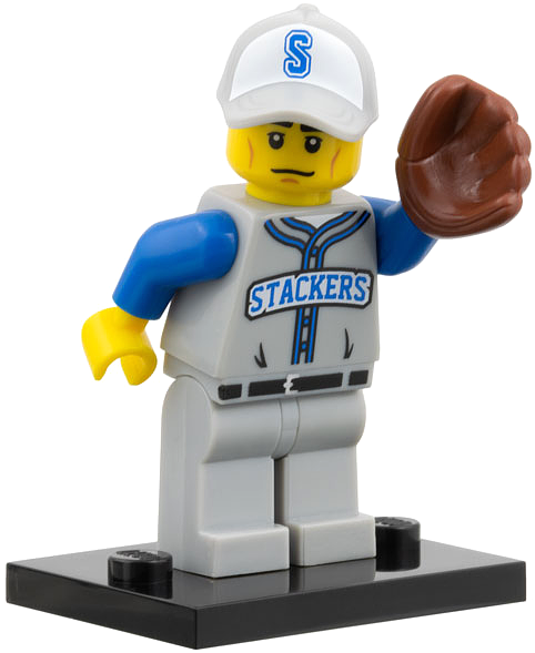 LEGO col10-13 Baseball Fielder, Series 10 (Complete Set with Stand and Accessories)