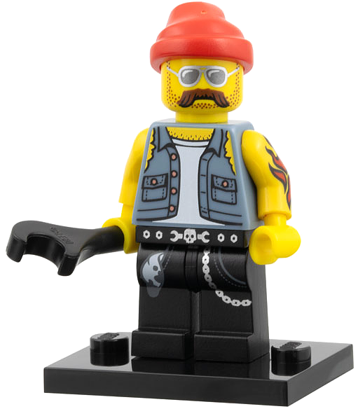 LEGO col10-16 Motorcycle Mechanic, Series 10 (Complete Set with Stand and Accessories)