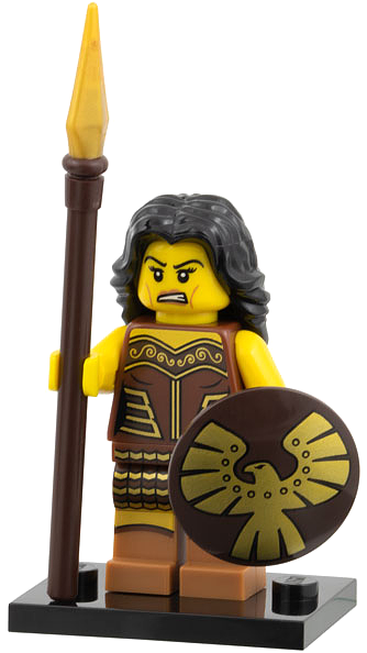 LEGO col10-4 Warrior Woman, Series 10 (Complete Set with Stand and Accessories)