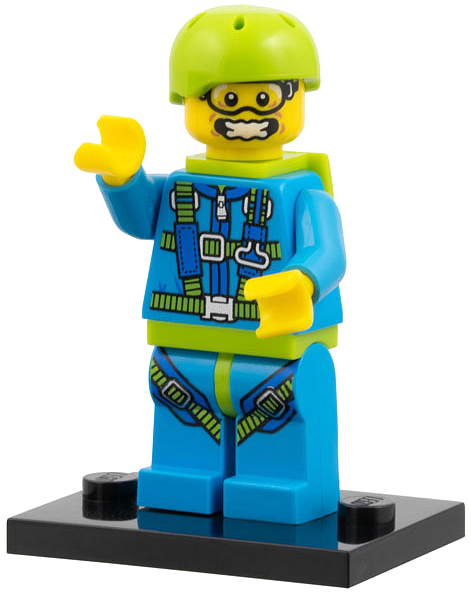 LEGO col10-6 Skydiver, Series 10 (Complete Set with Stand and Accessories)