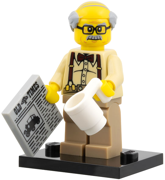 LEGO col10-8 Grandpa, Series 10 (Complete Set with Stand and Accessories)