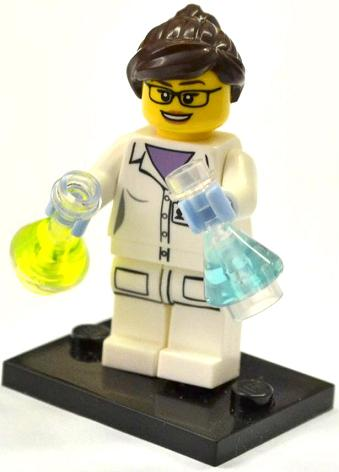 LEGO col11-11 Scientist, Series 11 (Complete Set with Stand and Accessories)