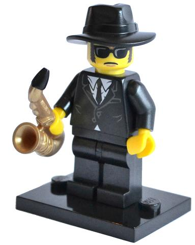 LEGO col11-12 Saxophone Player, Series 11 (Complete Set with Stand and Accessories)
