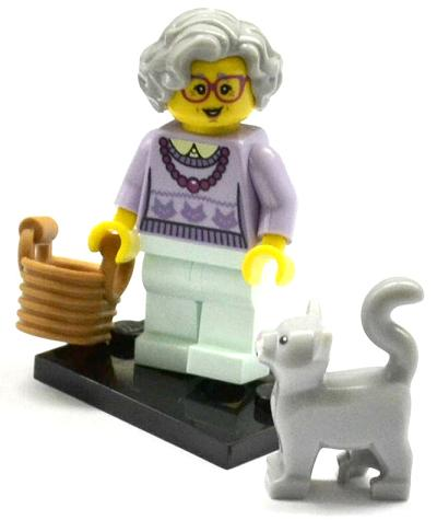 LEGO col11-14 Grandma, Series 11 (Complete Set with Stand and Accessories)