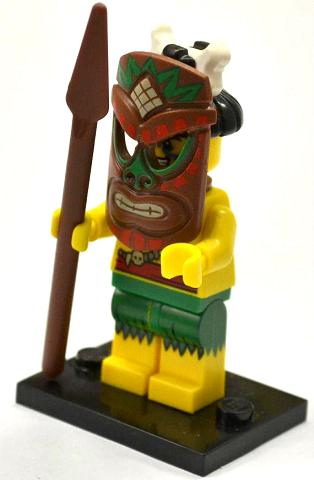 LEGO col11-5 Island Warrior, Series 11 (Complete Set with Stand and Accessories)