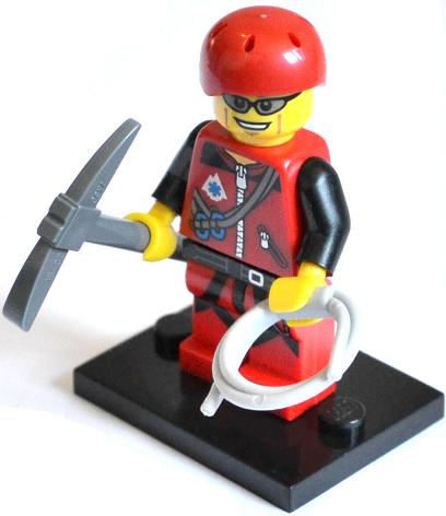 LEGO col11-9 Mountain Climber, Series 11 (Complete Set with Stand and Accessories)