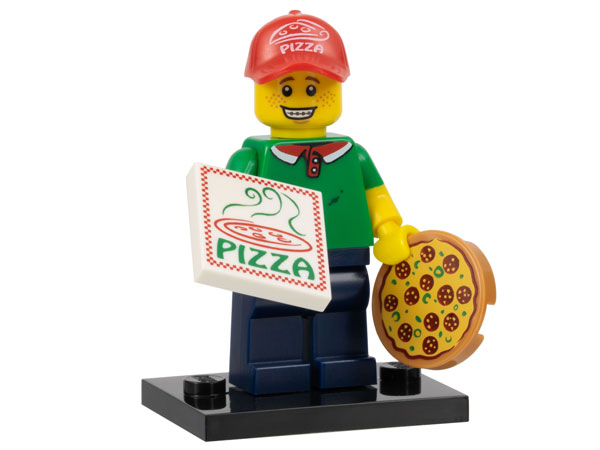 LEGO col12-11 Pizza Delivery Guy, Series 12 (Complete Set with Stand and Accessories)