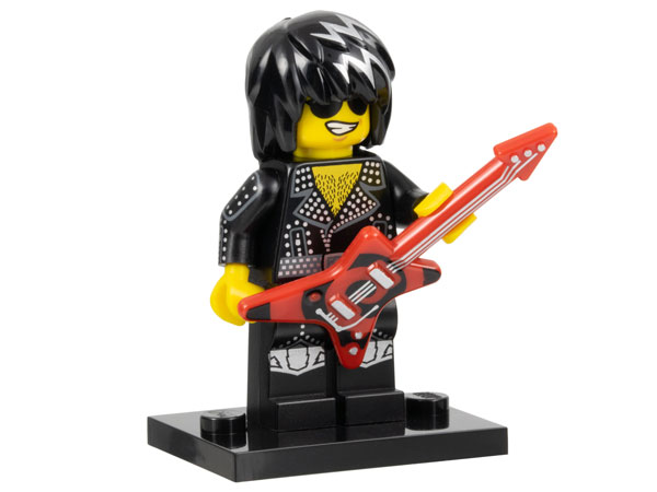 LEGO col12-12 Rock Star, Series 12 (Complete Set with Stand and Accessories)