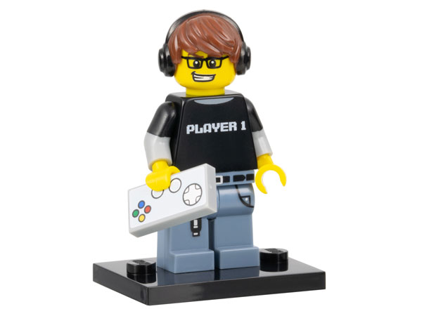 LEGO col12-4 Video Game Guy, Series 12 (Complete Set with Stand and Accessories)