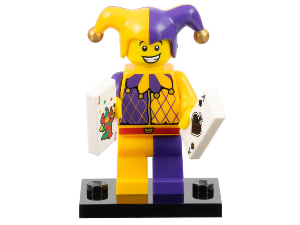 LEGO col12-9 Jester, Series 12 (Complete Set with Stand and Accessories)