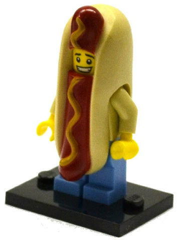 LEGO col13-14 Hot Dog Man, Series 13 (Complete Set with Stand and Accessories)
