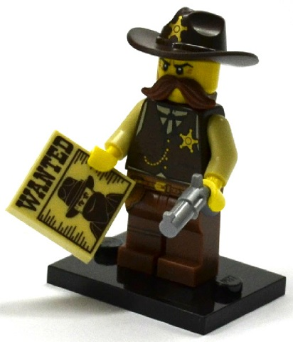 LEGO col13-2 Sheriff, Series 13 (Complete Set with Stand and Accessories)