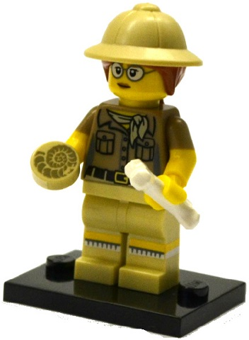 LEGO col13-6 Paleontologist, Series 13 (Complete Set with Stand and Accessories)