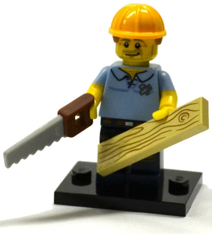 LEGO col13-9 Carpenter, Series 13 (Complete Set with Stand and Accessories)