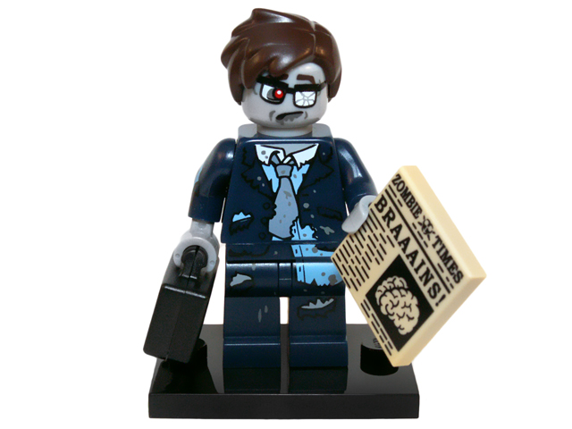 LEGO col14-13 Zombie Businessman, Series 14 (Complete Set with Stand and Accessories)