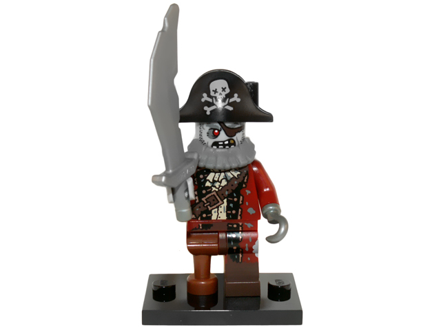 LEGO col14-2 Zombie Pirate, Series 14 (Complete Set with Stand and Accessories)