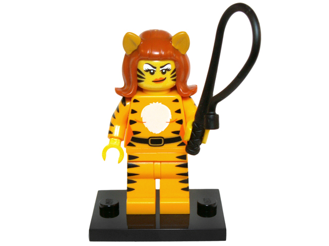 LEGO col14-9 Tiger Woman, Series 14 (Complete Set with Stand and Accessories)