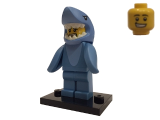 LEGO col15-13 Shark Suit Guy, Series 15 (Complete Set with Stand and Accessories)