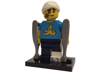 LEGO col15-4 Clumsy Guy, Series 15 (Complete Set with Stand and Accessories)