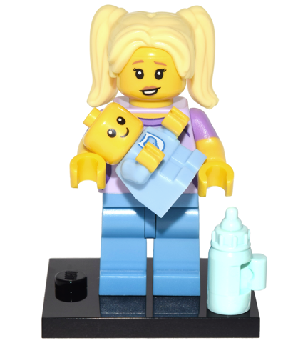 LEGO col16-16 Babysitter, Series 16 (Complete Set with Stand and Accessories)
